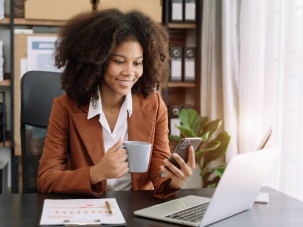 Woman Checking Her Emails