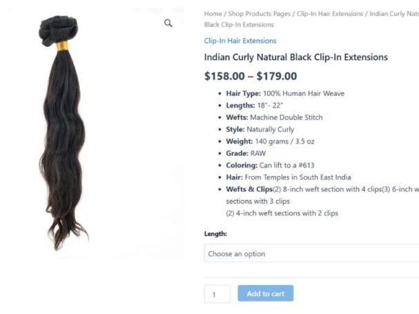 Clip-In Extensions Product Descriptions