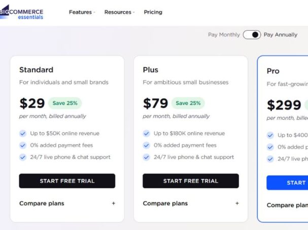 Big Commerce Platform Pricing Plans