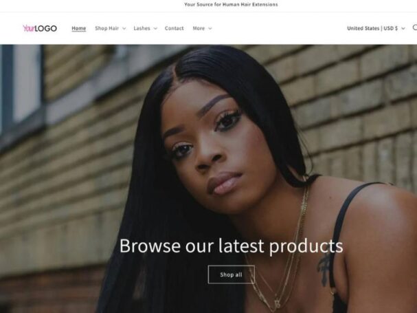 Online Hair Business Store Homepage