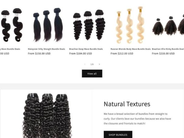 Online Hair Business Store Products