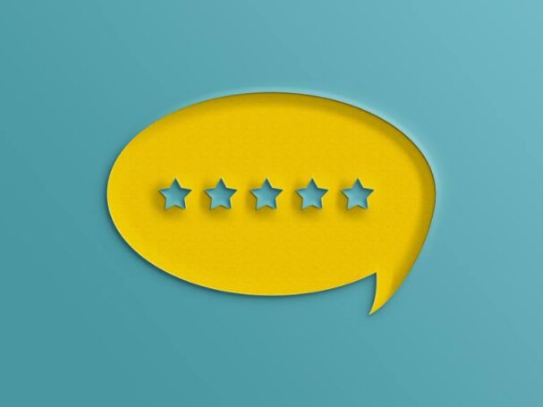 5 Star Customer Review in an Air Quote